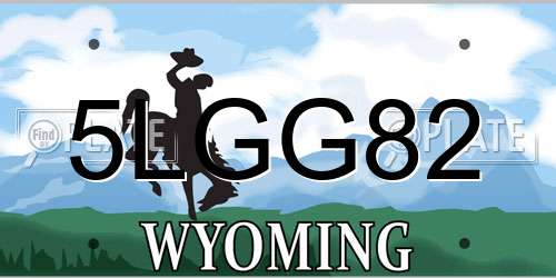 5LGG82 Wyoming License Plate