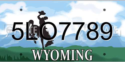 5LO7789 Wyoming License Plate