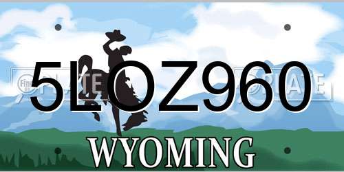 5LOZ960 Wyoming License Plate