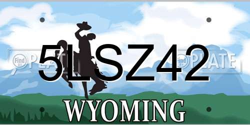 5LSZ42 Wyoming License Plate