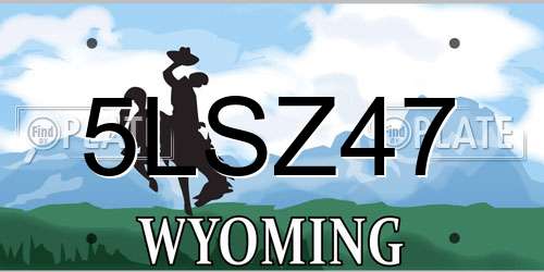 5LSZ47 Wyoming License Plate