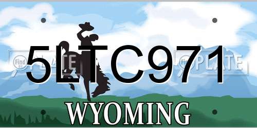 5LTC971 Wyoming License Plate