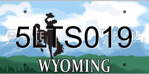 5LTS019 Wyoming License Plate