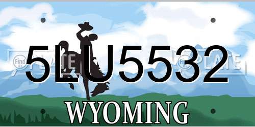 5LU5532 Wyoming License Plate