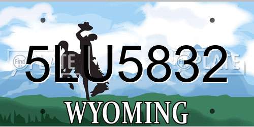 5LU5832 Wyoming License Plate