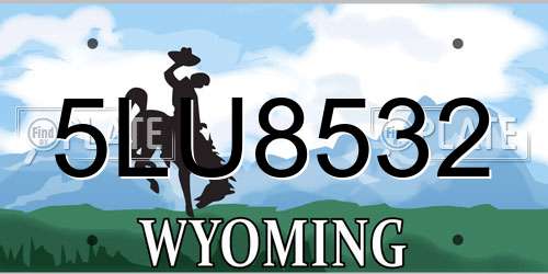 5LU8532 Wyoming License Plate