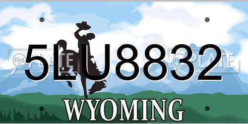 5LU8832 Wyoming License Plate