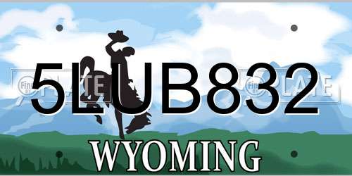 5LUB832 Wyoming License Plate