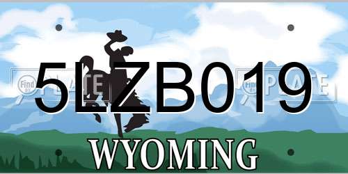 5LZB019 Wyoming License Plate