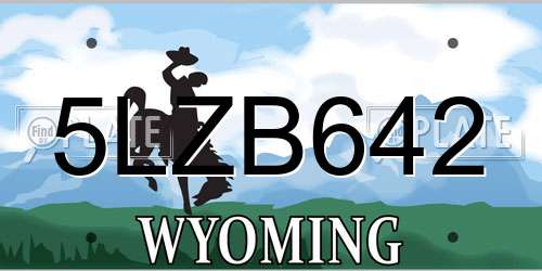 5LZB642 Wyoming License Plate