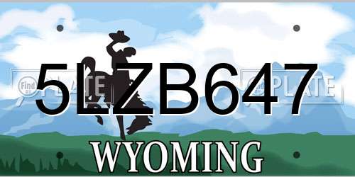 5LZB647 Wyoming License Plate