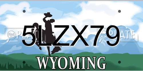 5LZX79 Wyoming License Plate