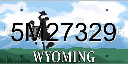 5M27329 Wyoming License Plate