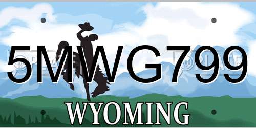 5MWG799 Wyoming License Plate