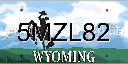 5MZL82 Wyoming License Plate