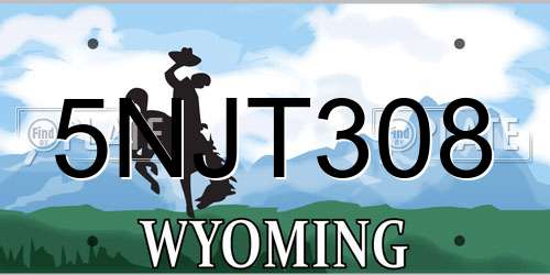 5NJT308 Wyoming License Plate