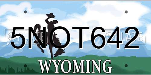 5NOT642 Wyoming License Plate