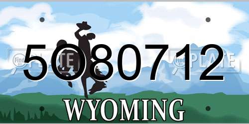 5O80712 Wyoming License Plate