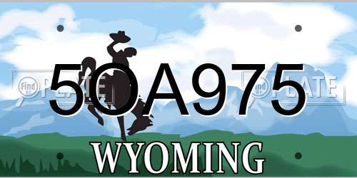 5OA975 Wyoming License Plate