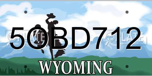 5OBD712 Wyoming License Plate