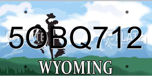 5OBQ712 Wyoming License Plate