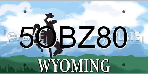 5OBZ80 Wyoming License Plate