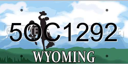 5OC1292 Wyoming License Plate