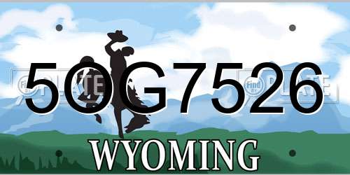 5OG7526 Wyoming License Plate