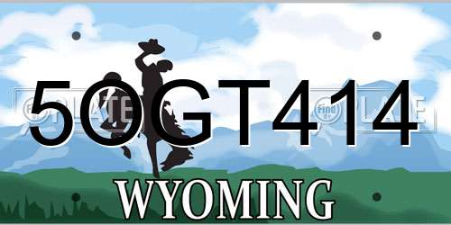 5OGT414 Wyoming License Plate