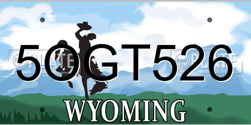 5OGT526 Wyoming License Plate