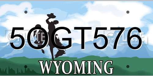5OGT576 Wyoming License Plate