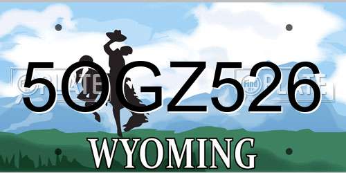 5OGZ526 Wyoming License Plate
