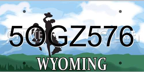 5OGZ576 Wyoming License Plate