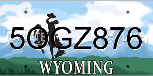 5OGZ876 Wyoming License Plate