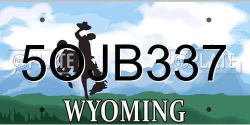 5OJB337 Wyoming License Plate