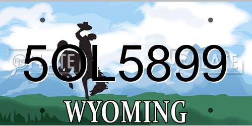 5OL5899 Wyoming License Plate