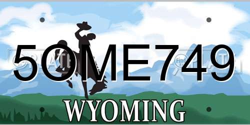 5OME749 Wyoming License Plate