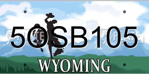 5OSB105 Wyoming License Plate