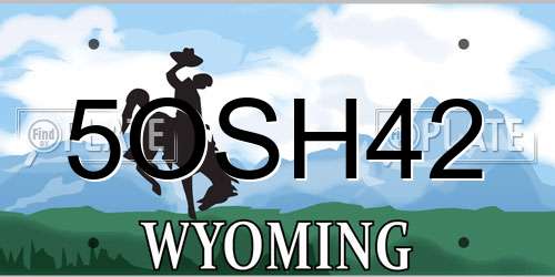 5OSH42 Wyoming License Plate