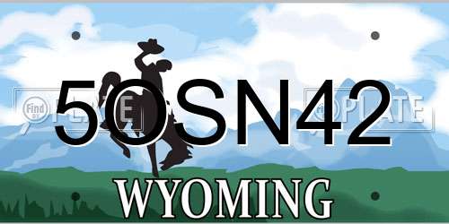 5OSN42 Wyoming License Plate