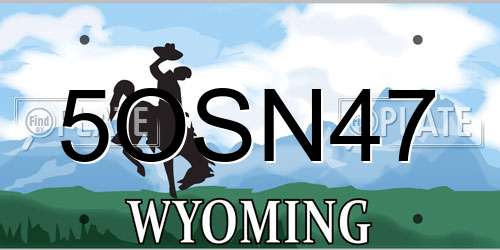 5OSN47 Wyoming License Plate