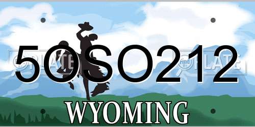 5OSO212 Wyoming License Plate