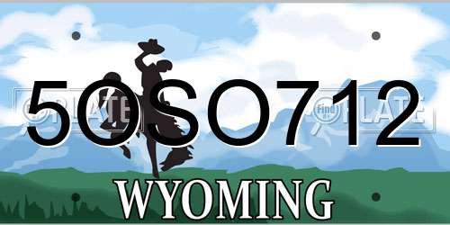 5OSO712 Wyoming License Plate