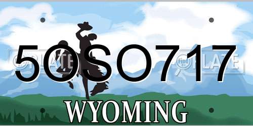 5OSO717 Wyoming License Plate