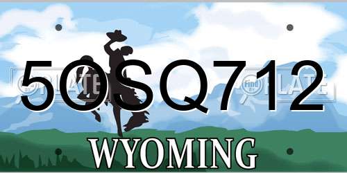 5OSQ712 Wyoming License Plate