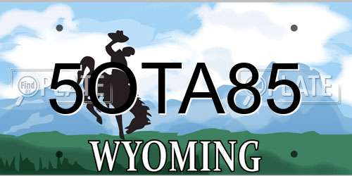 5OTA85 Wyoming License Plate