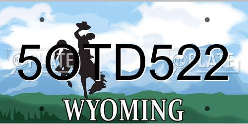 5OTD522 Wyoming License Plate