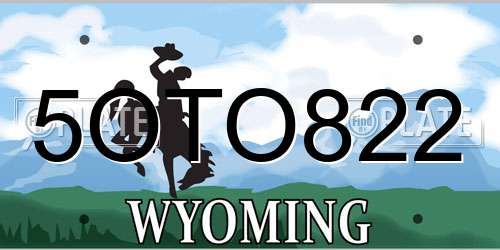 5OTO822 Wyoming License Plate