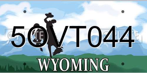 5OVT044 Wyoming License Plate