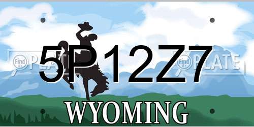5P12Z7 Wyoming License Plate